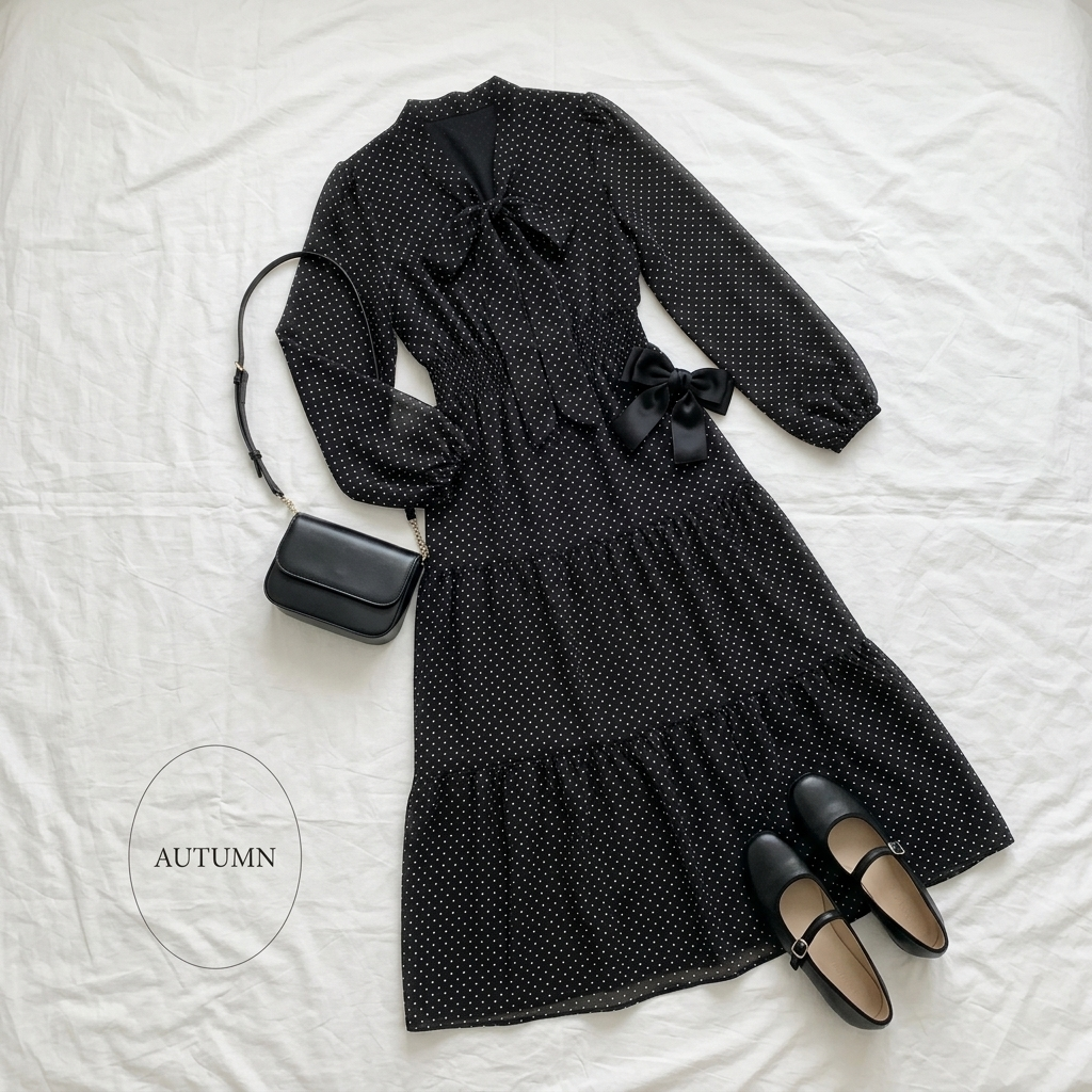 Romantic Mood Dot Midi Dress - 로맨틱 무드 도트 미디 원피스