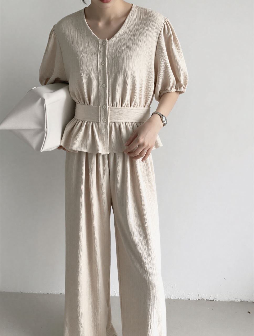 Cozy Muse Peplum Pants Set - 코지 뮤즈 페플럼 팬츠 세트