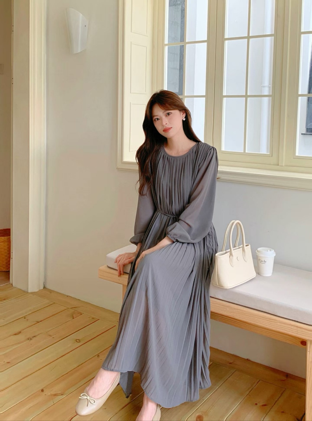 Misty Pleats Long Dress - 미스티 플리츠 롱 드레스