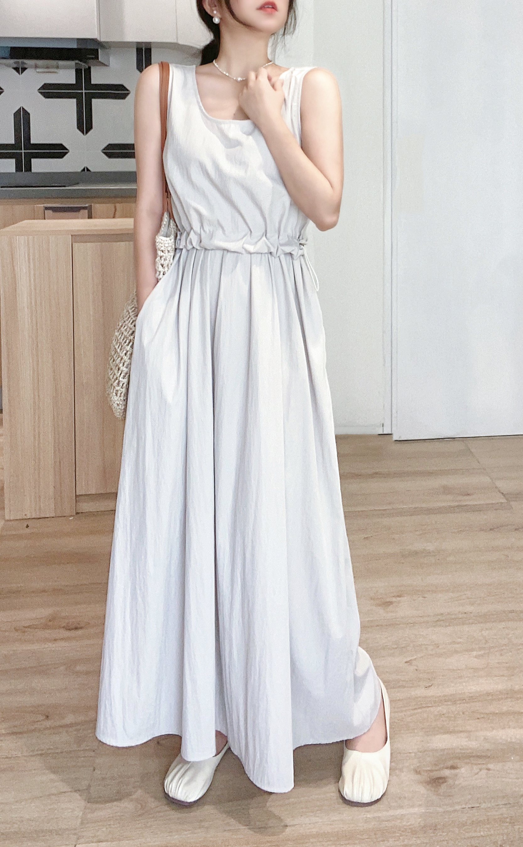 Soft Shirring Sleeveless Dress - 소프트 셔링 슬리브리스 원피스 🤍