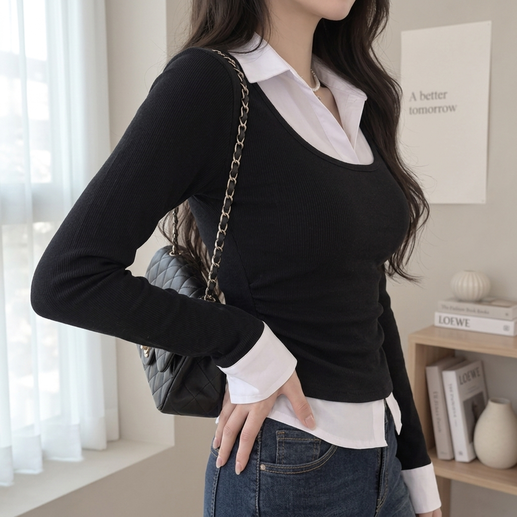 Soft Layer Ribbed Top - 소프트 레이어 골지 탑