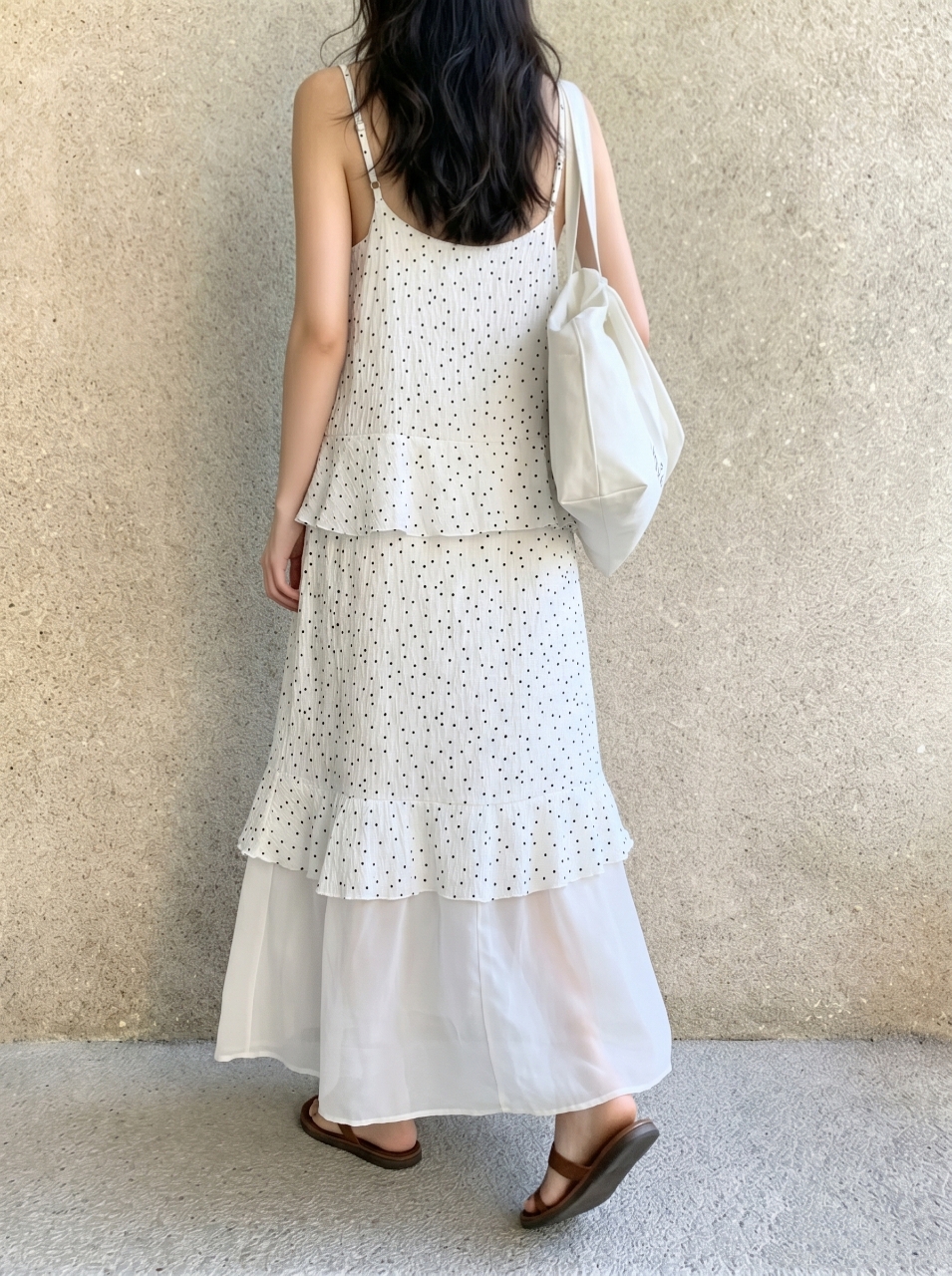 Starlight Dot Frill Maxi Dress - 스타라이트 도트 프릴 맥시 원피스
