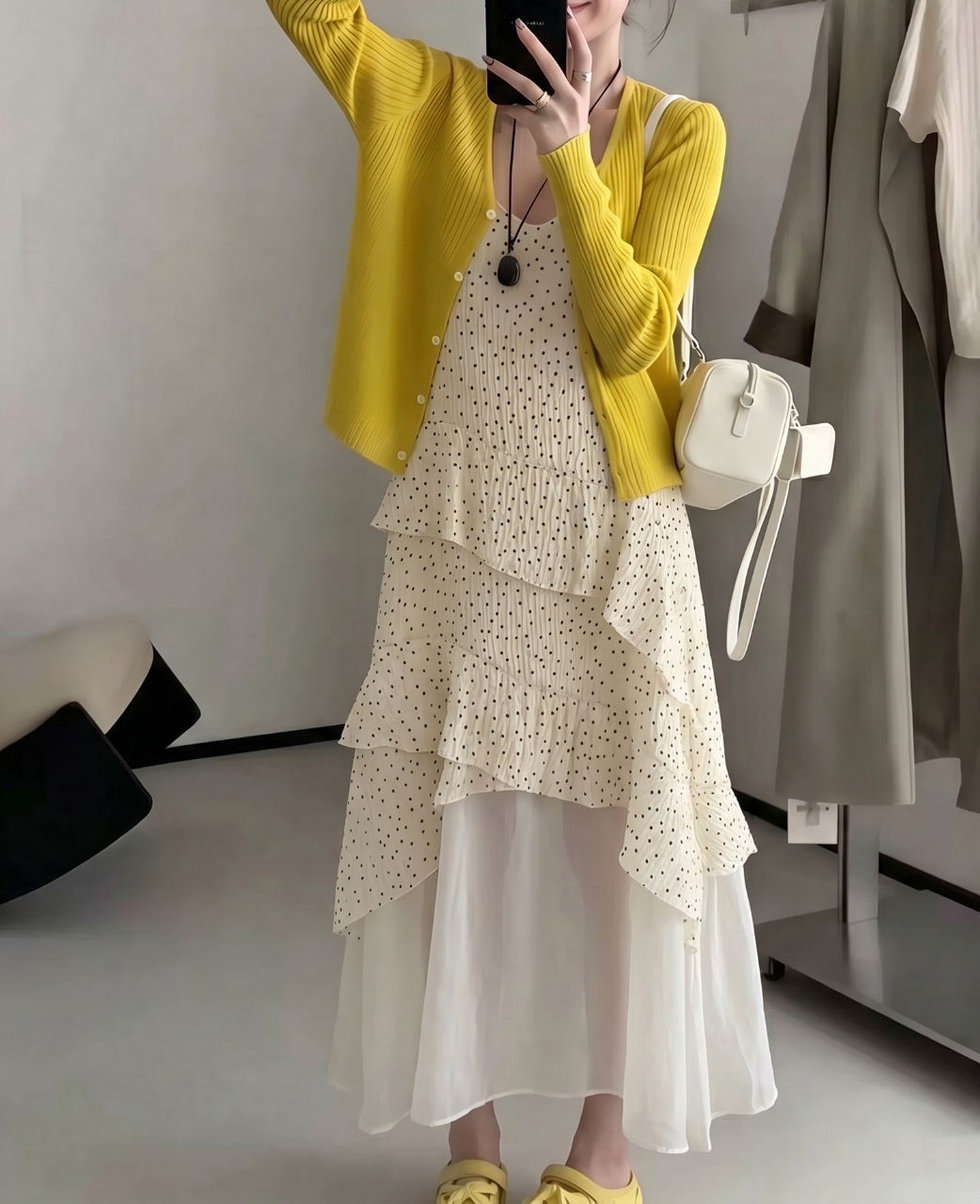 Starlight Dot Frill Maxi Dress - 스타라이트 도트 프릴 맥시 원피스