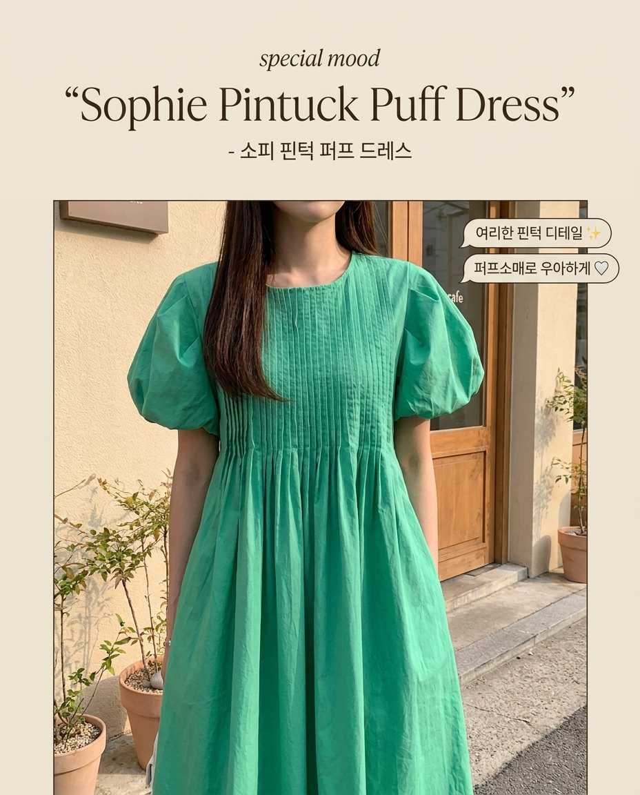 소피 핀턱 퍼프 드레스 - Sophie Pintuck Puff Dress
