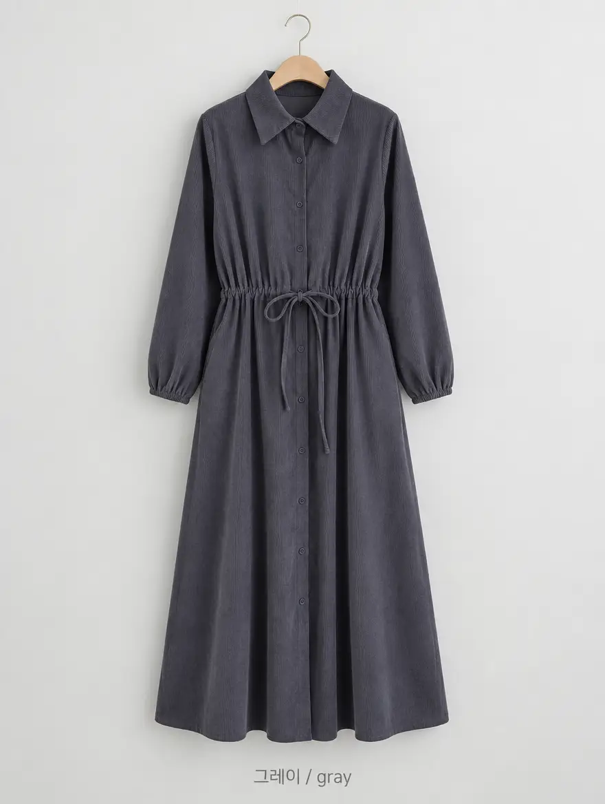 Soft Corduroy Mood Long Dress - 소프트 코듀로이 무드 롱 원피스