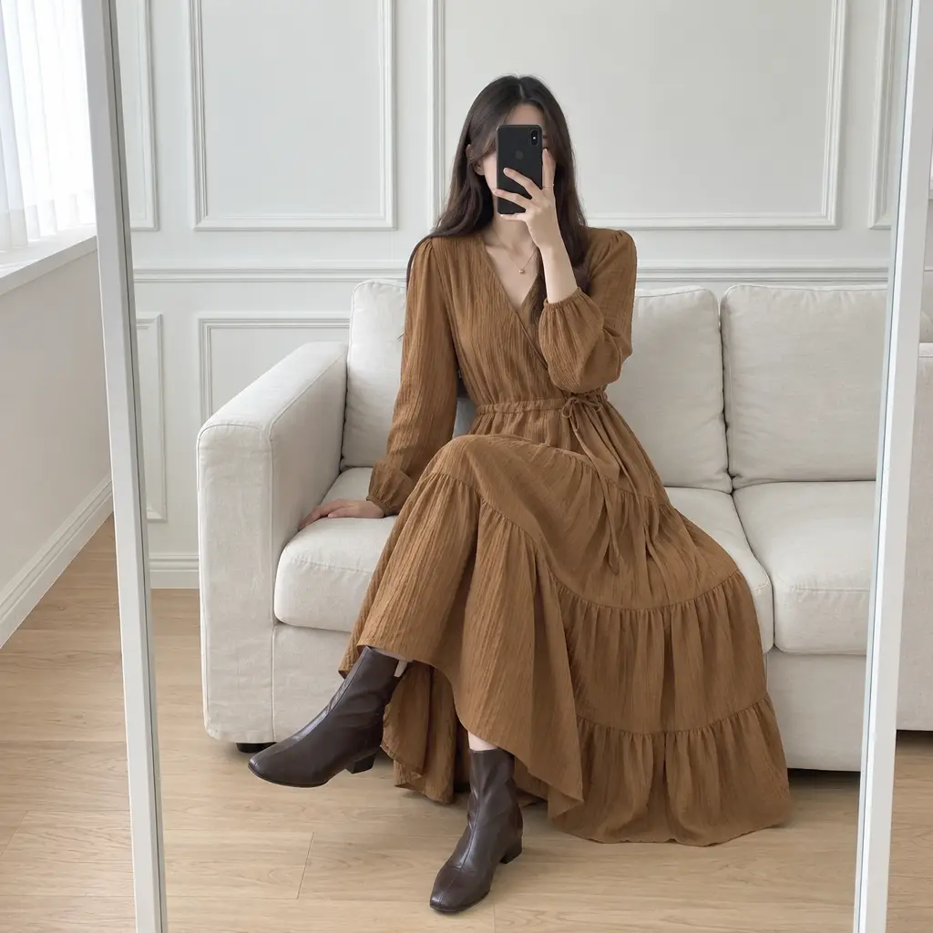 Cozy Wrap Maxi Dress - 코지 랩 맥시 원피스