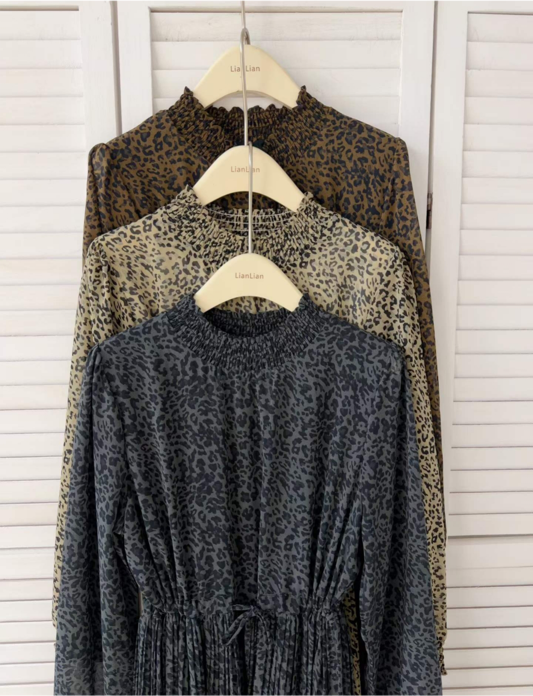 Leopard Pleats Dress - 레오파드 플리츠 원피스