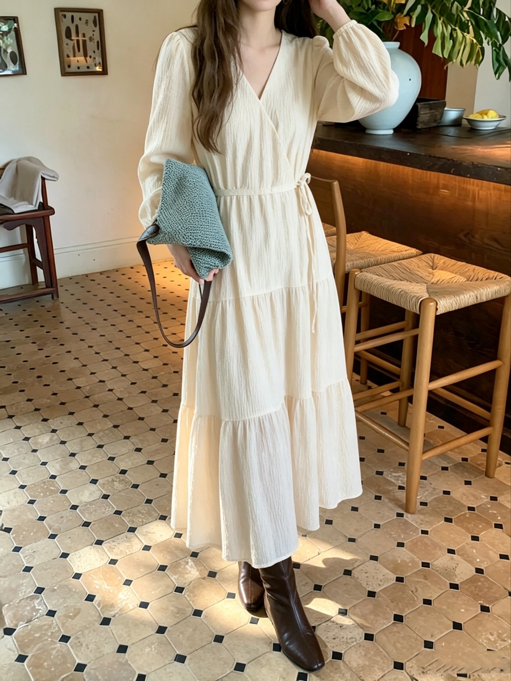Cozy Wrap Maxi Dress - 코지 랩 맥시 원피스
