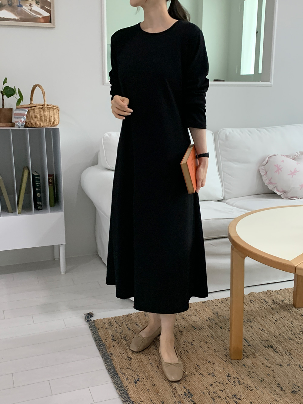 Pleated Back Ribbon Dress - 플리츠 백 리본 원피스