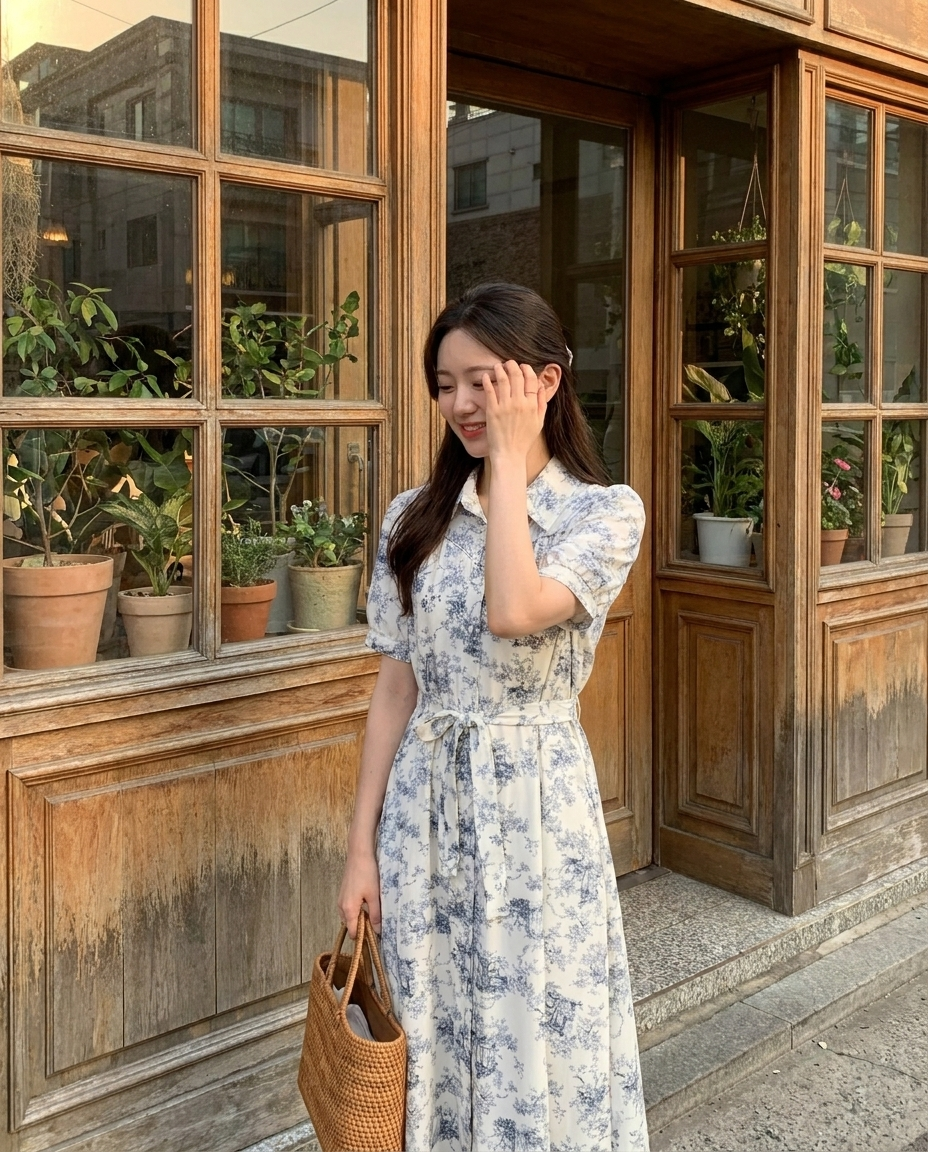 French Toile Classic Shirt Dress - 프렌치 뜨왈 클래식 셔츠 드레스