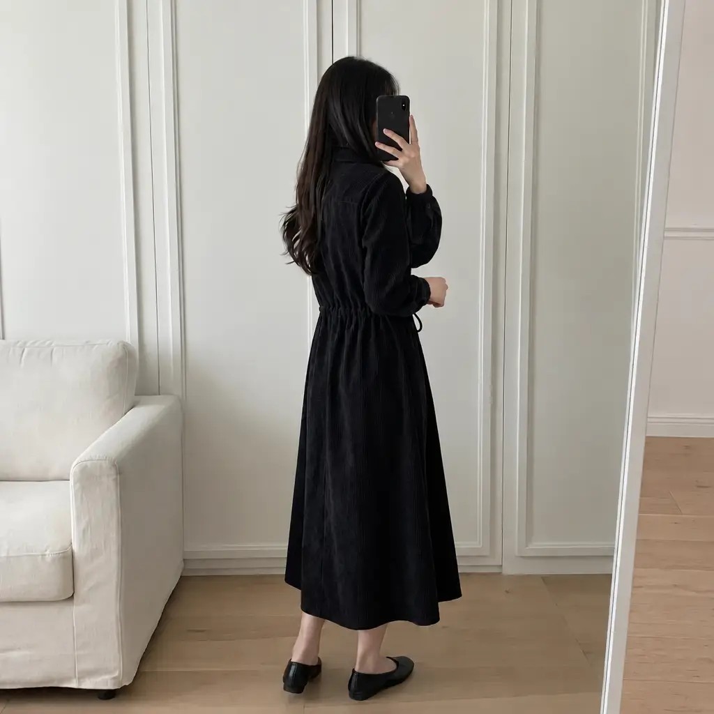 Soft Corduroy Mood Long Dress - 소프트 코듀로이 무드 롱 원피스