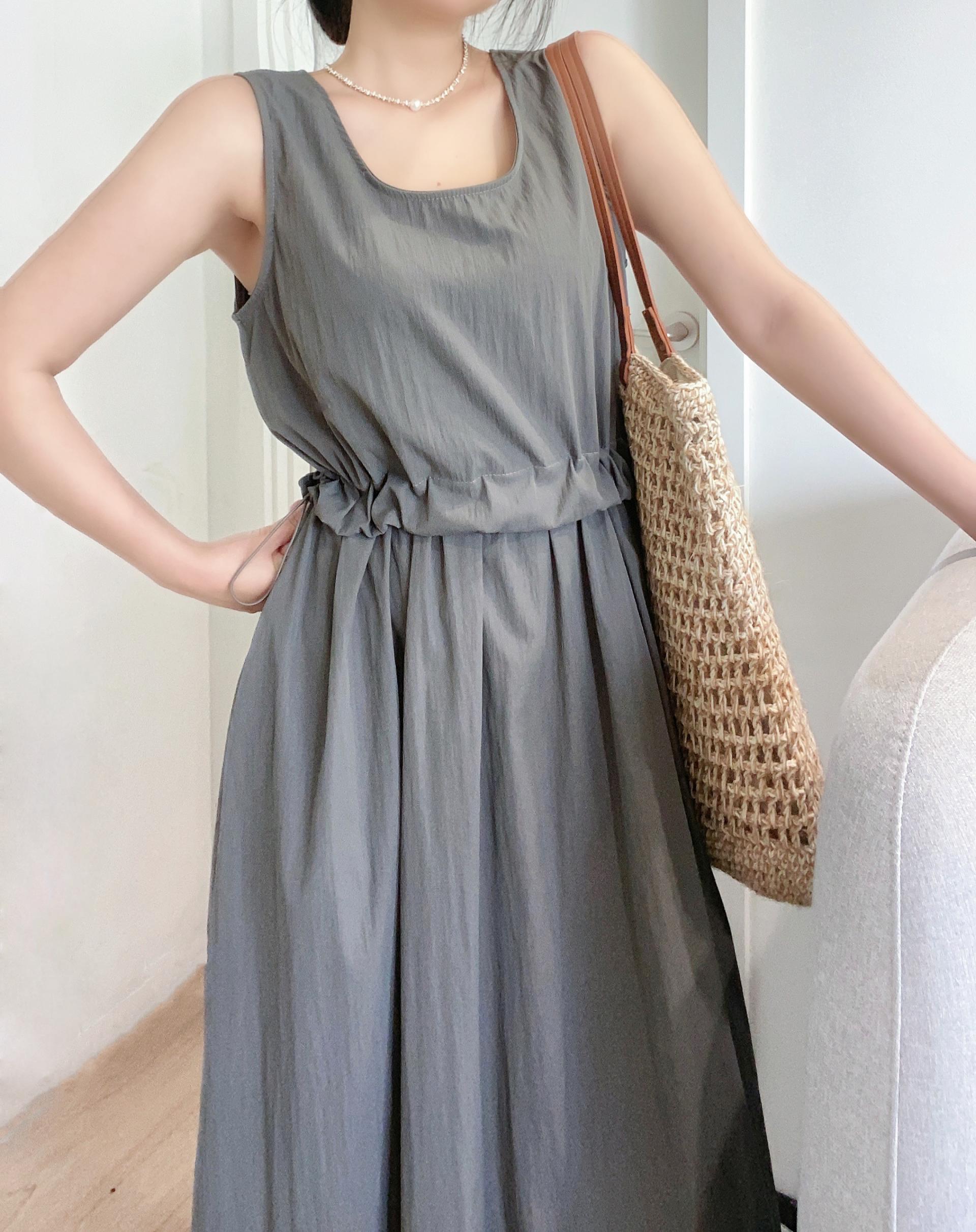 Soft Shirring Sleeveless Dress - 소프트 셔링 슬리브리스 원피스 🤍