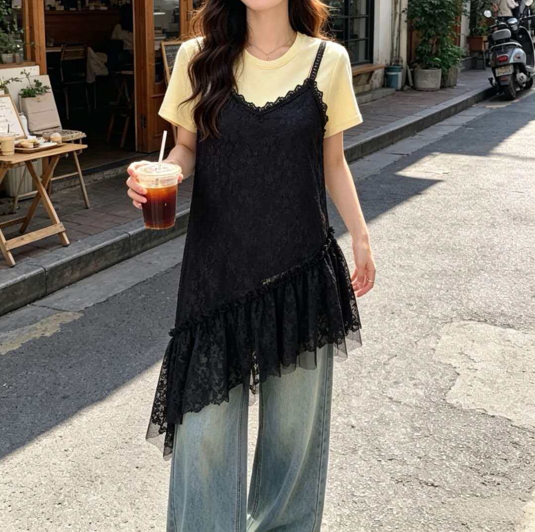 Lace Whisper Layered Cami - 레이스 위스퍼 레이어드 나시