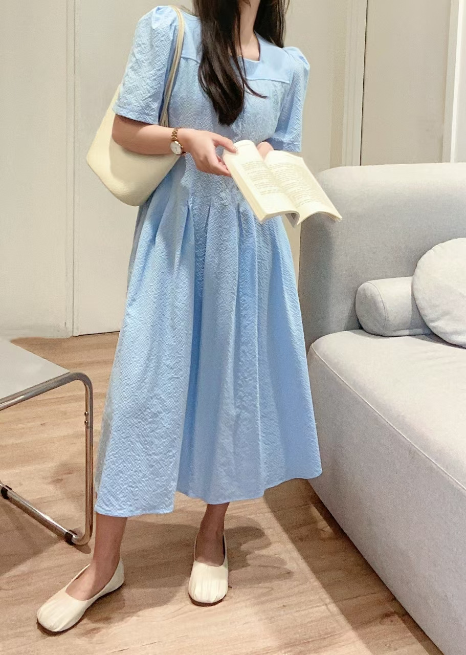 Soft Square Neck Flare Dress - 소프트 스퀘어넥 플레어 원피스