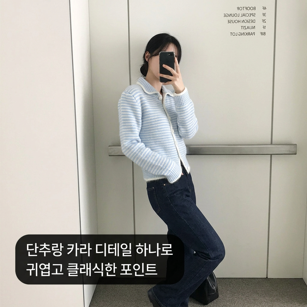 Dreamy Stripe Button Cardigan - 드리미 스트라이프 버튼 가디건(당일출고⚡️)