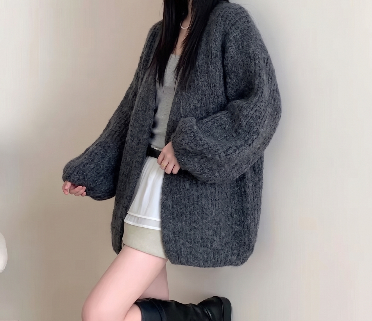 Warm Hug Knit Cardigan - 웜 허그 니트 가디건