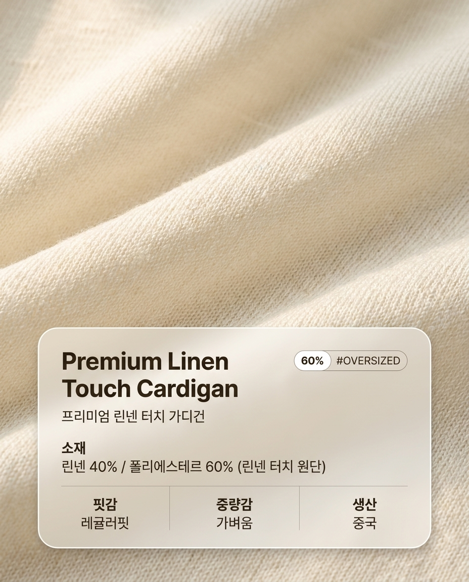 Premium Linen Touch Cardigan - 프리미엄 린넨 터치 가디건