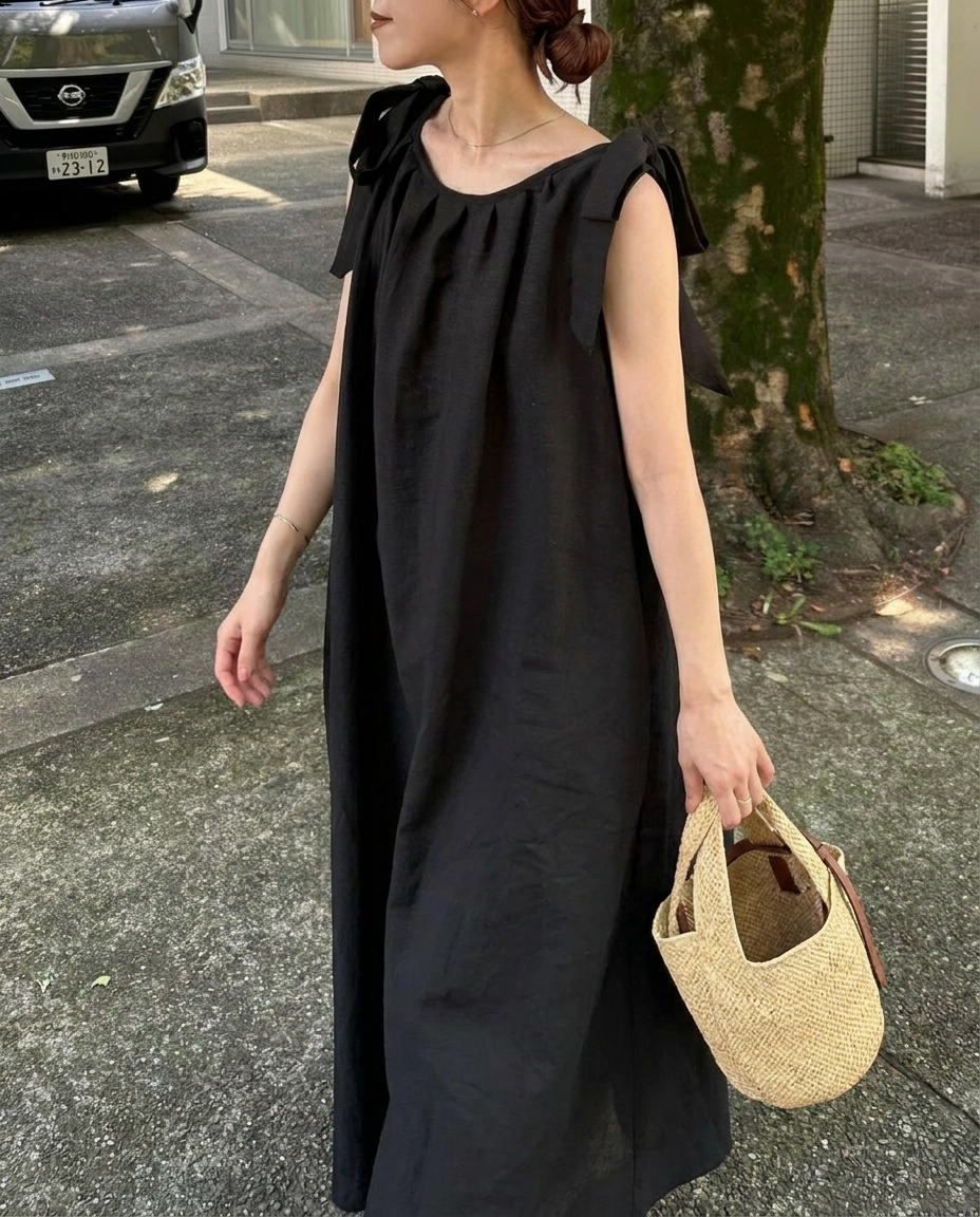 Ribbon Breeze Maxi Dress - 리본 브리즈 맥시 드레스