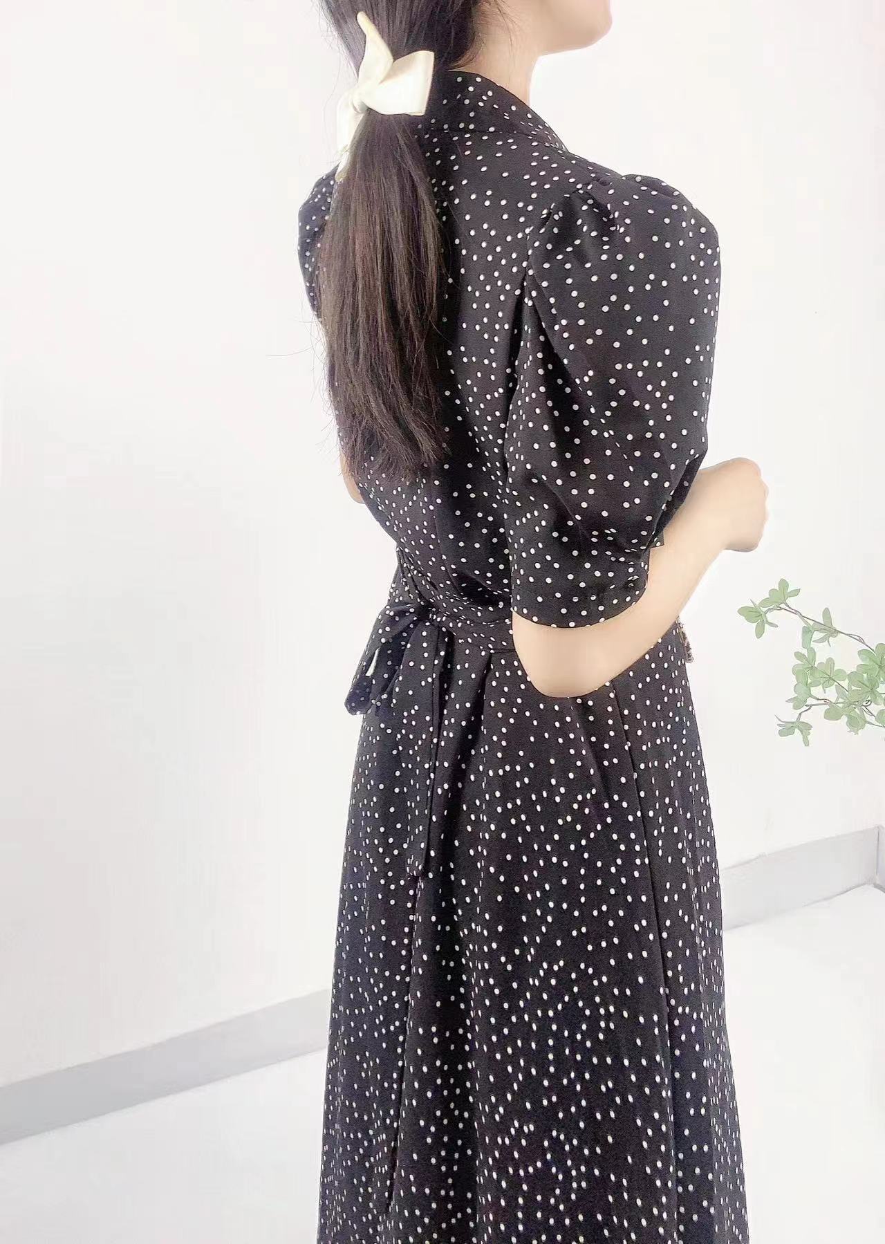 Polka Grace Puff Long Dress - 폴카 그레이스 퍼프 롱 원피스