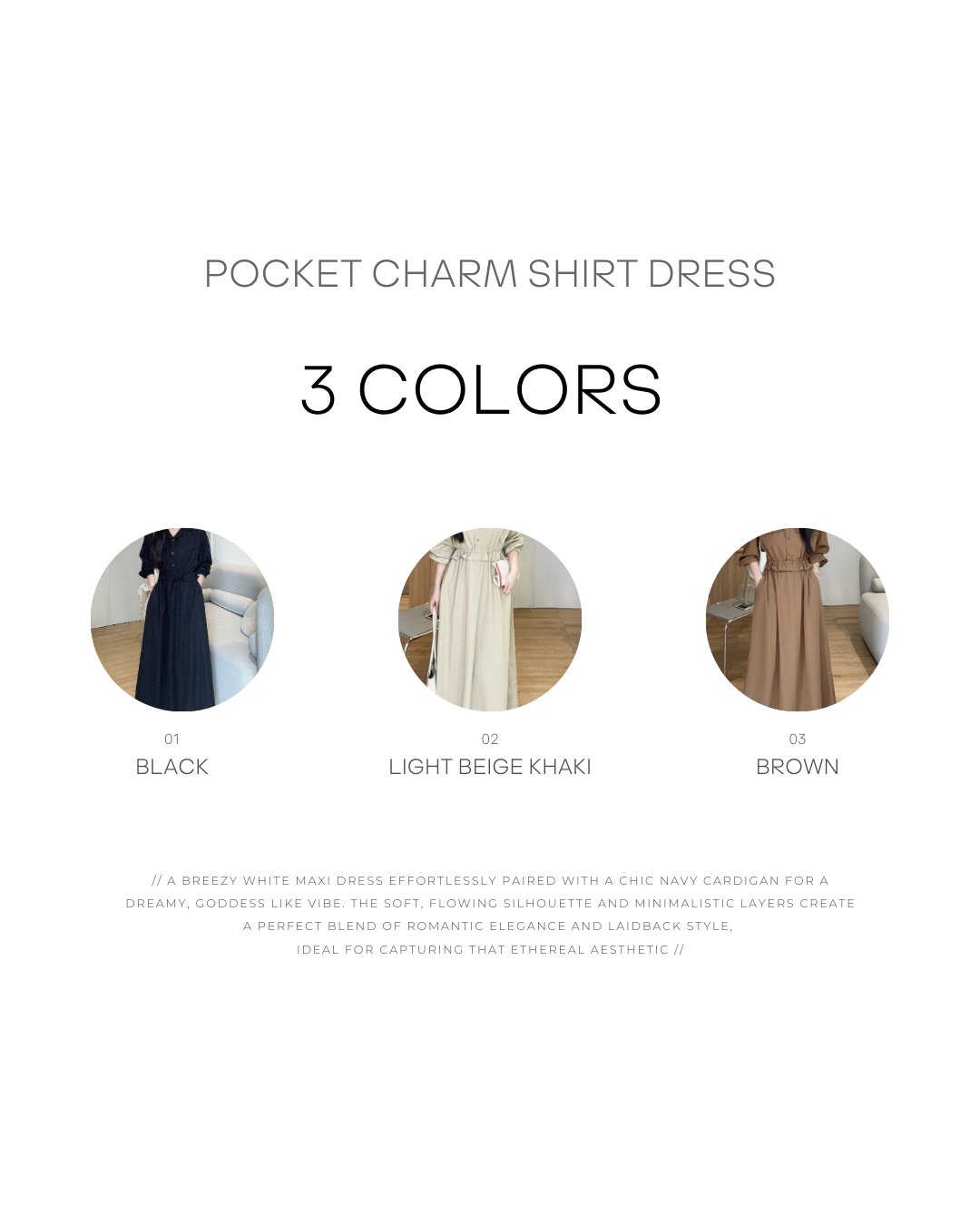 Pocket Charm Shirt Dress - 포켓 참 셔츠 원피스