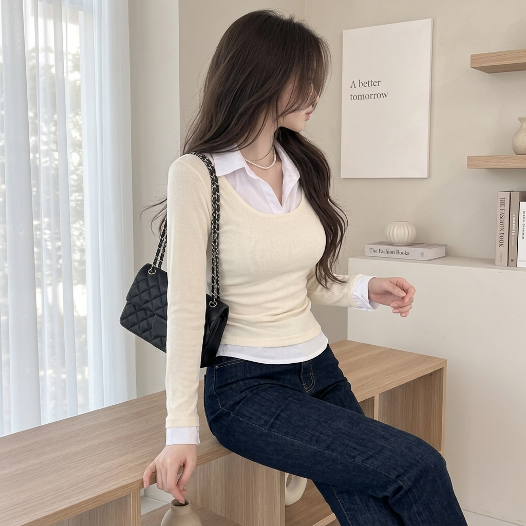 Soft Layer Ribbed Top - 소프트 레이어 골지 탑