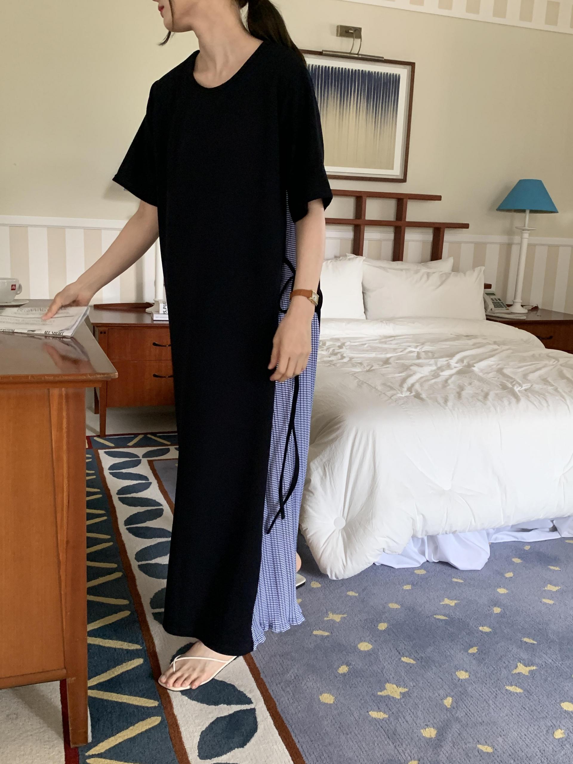 Breezy Ribbon Pleats Dress - 브리지 리본 플리츠 원피스