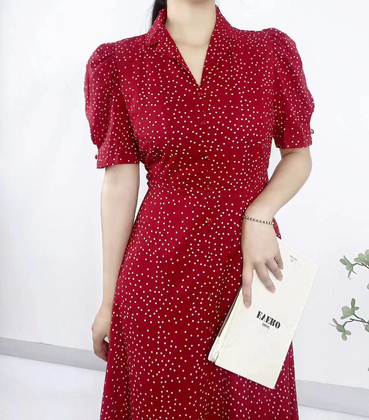 Polka Grace Puff Long Dress - 폴카 그레이스 퍼프 롱 원피스