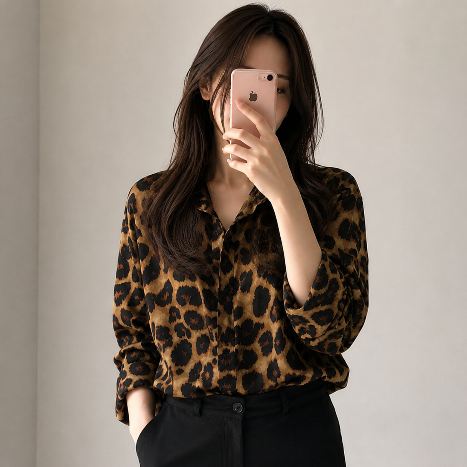 Modern Leopard Blouse - 모던 레오파드 블라우스