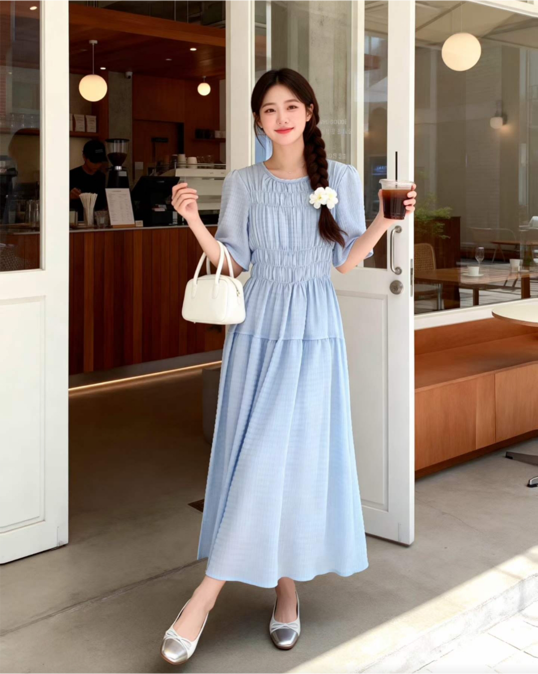 Cloud Shirring Breeze Dress - 클라우드 셔링 브리즈 원피스