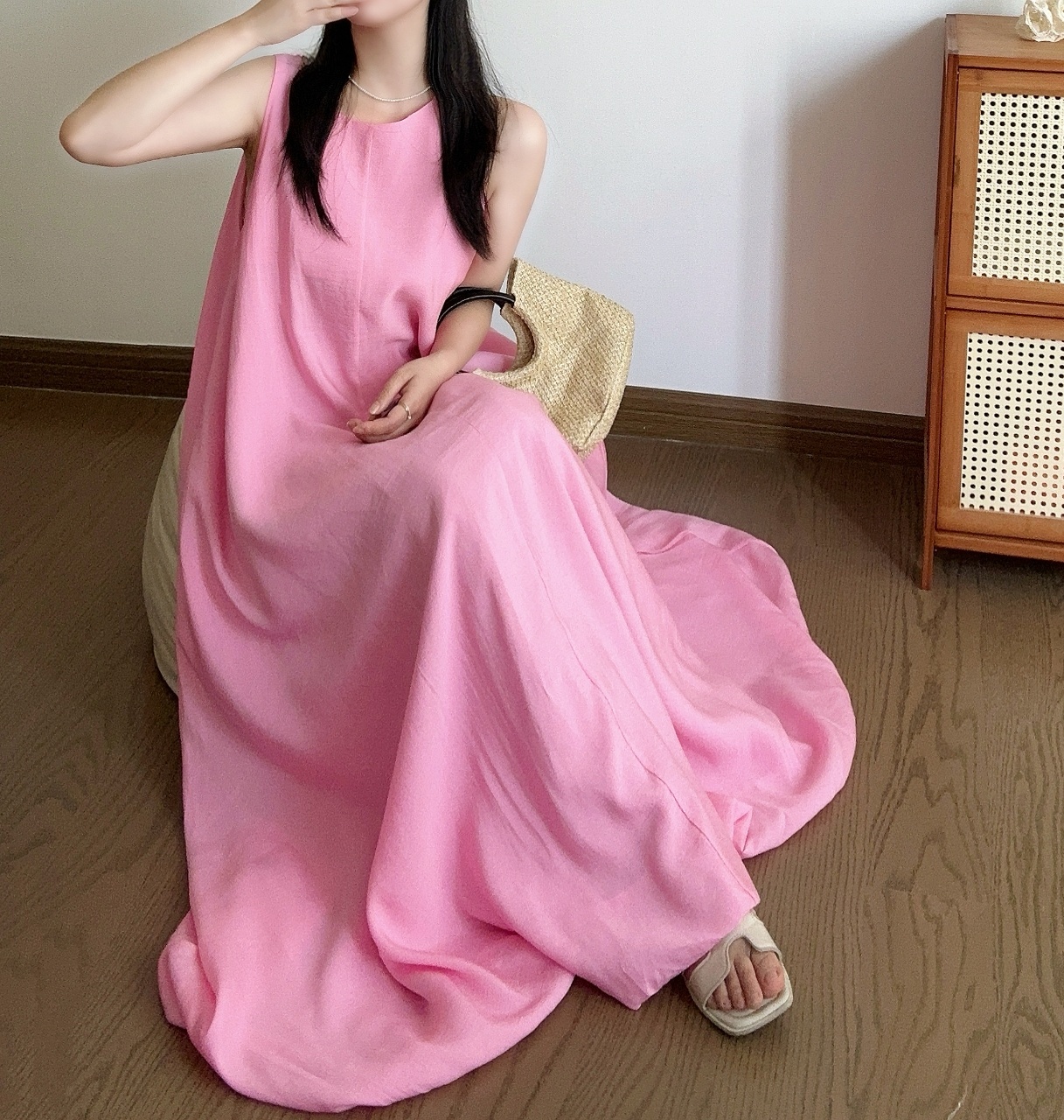Relax Fit Airy Maxi Dress - 릴랙스 핏 에어리 맥시 드레스