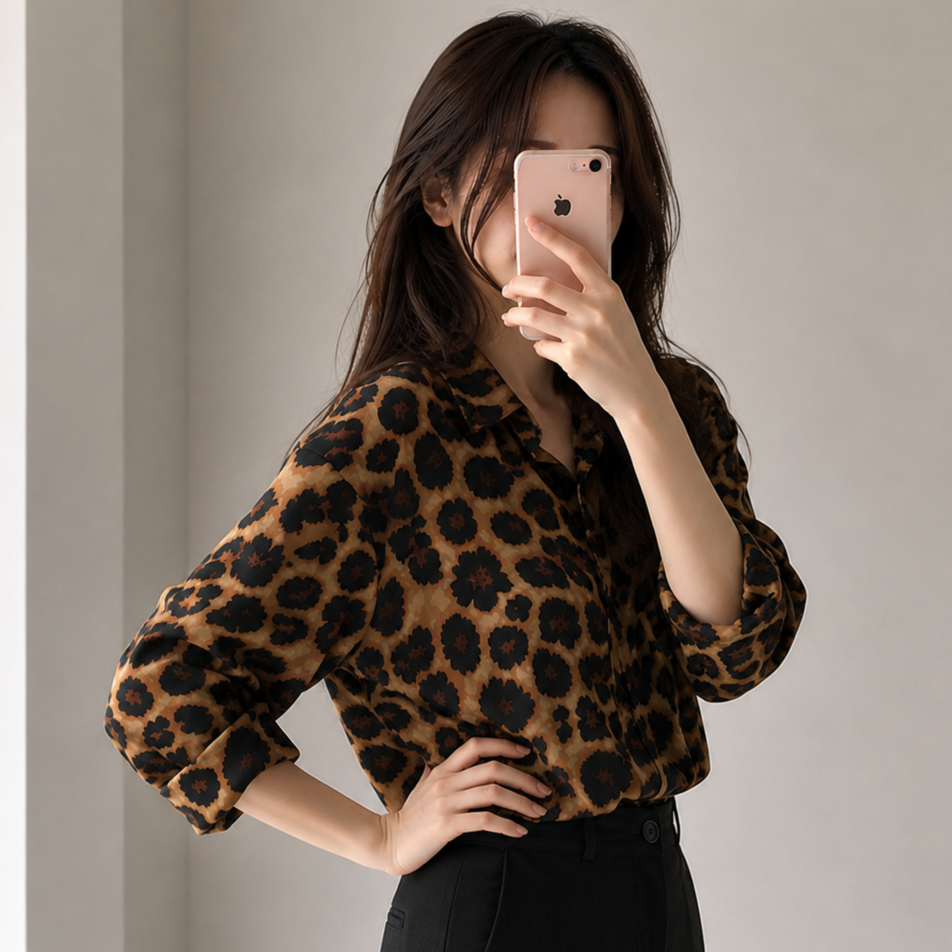 Modern Leopard Blouse - 모던 레오파드 블라우스