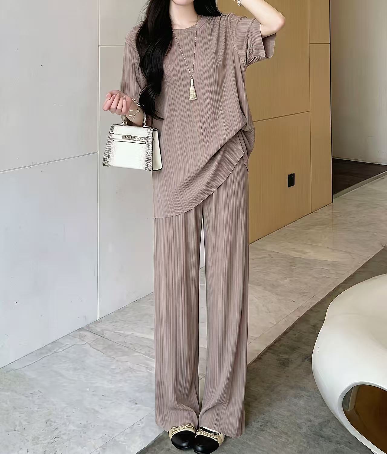 Relax Pleated Wide Set - 릴랙스 플리츠 와이드 셋업
