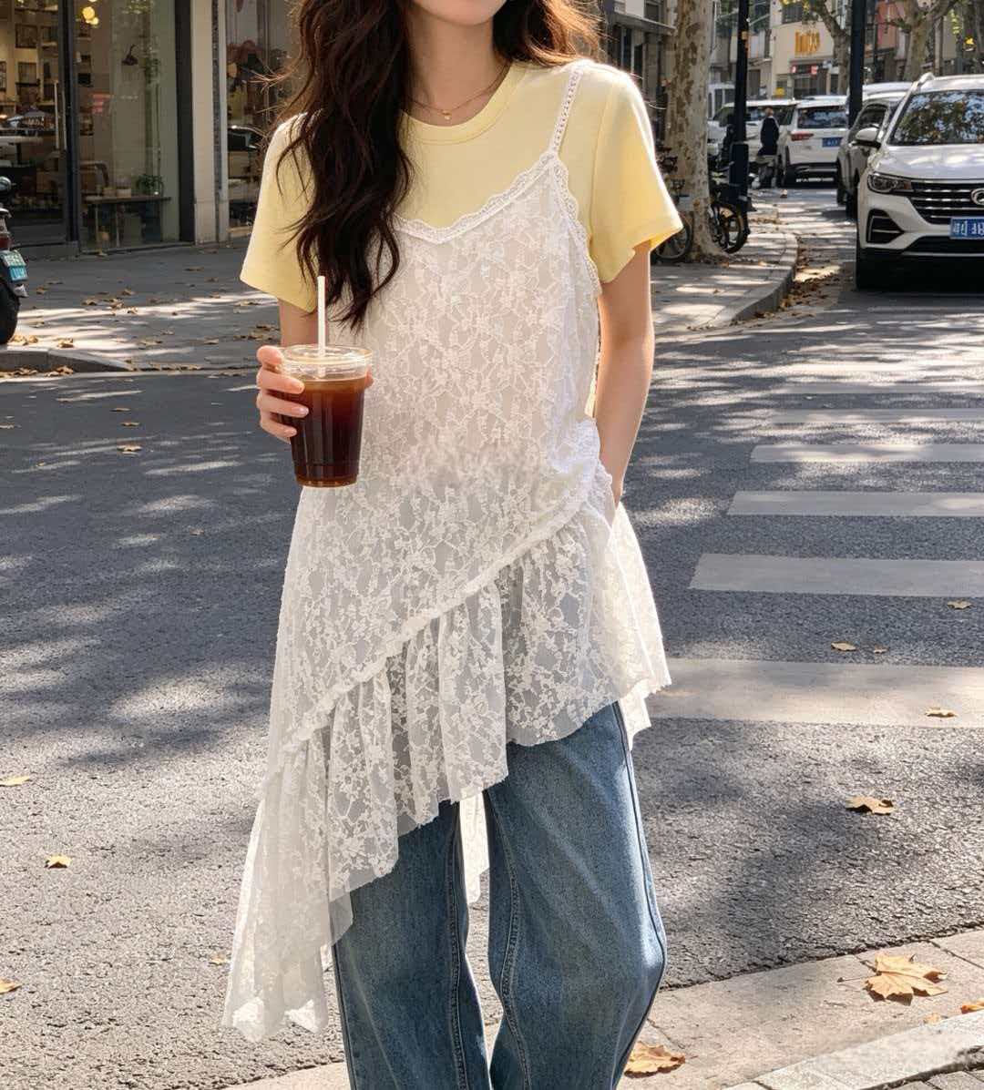 Lace Whisper Layered Cami - 레이스 위스퍼 레이어드 나시
