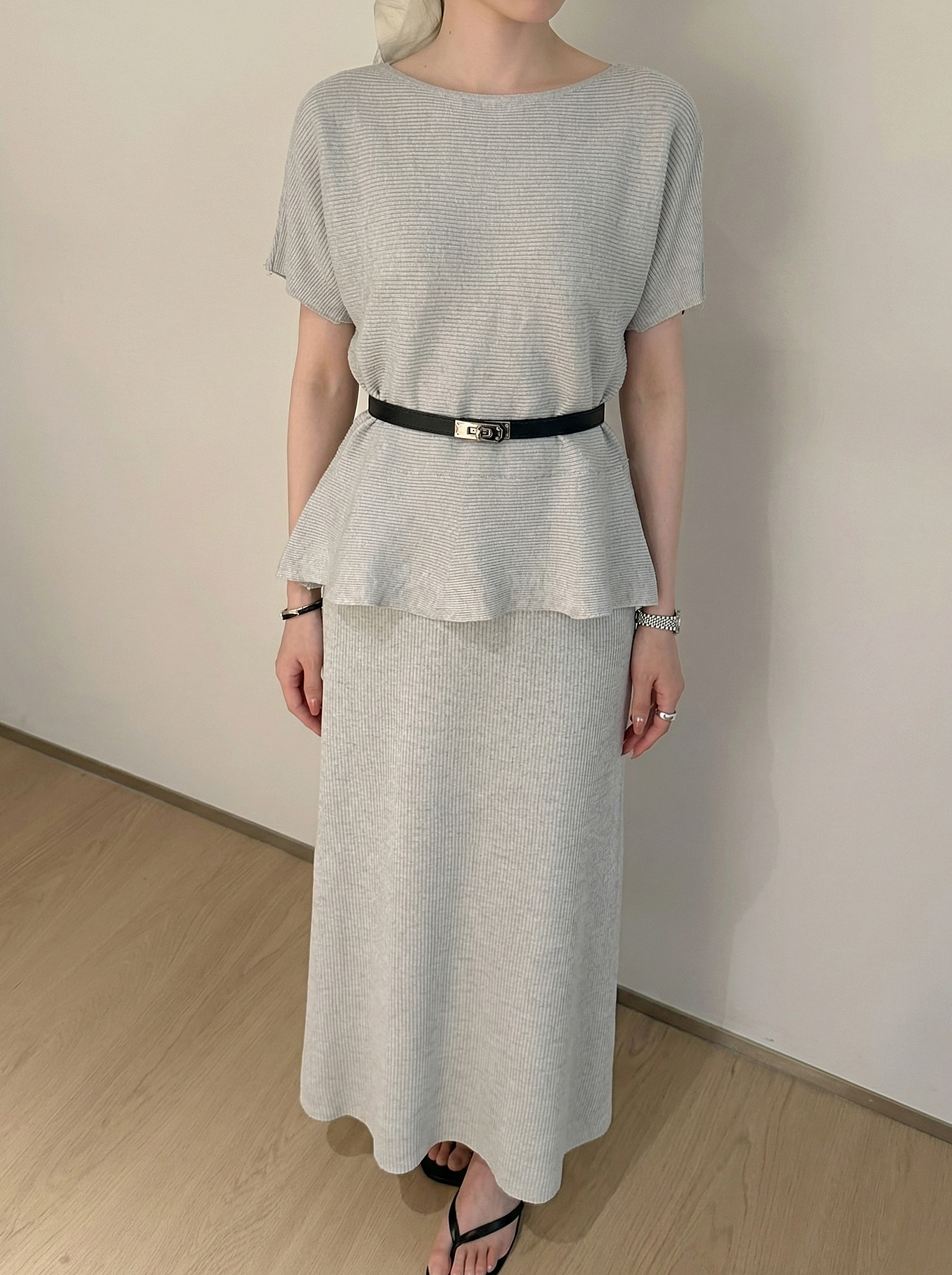 Peplum Pleats Skirt Set - 페플럼 플리츠 스커트 세트