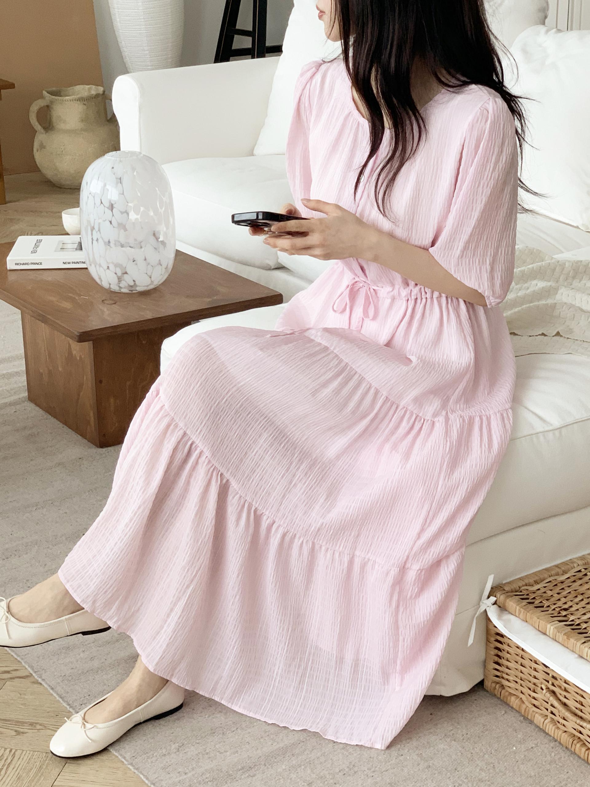 Romantic Button Long Dress - 로맨틱 버튼 롱 원피스