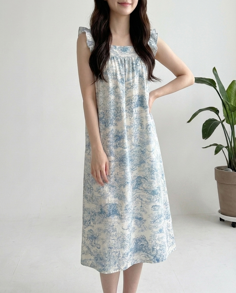 Toile Whisper Maxi Dress - 뜨왈 위스퍼 맥시 드레스