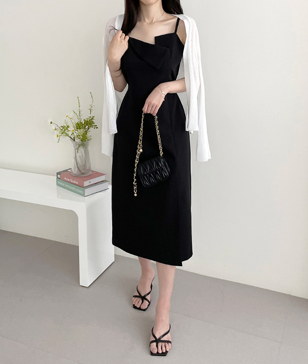 Grace Drape Midi Dress - 그레이스 드레이프 미디 원피스