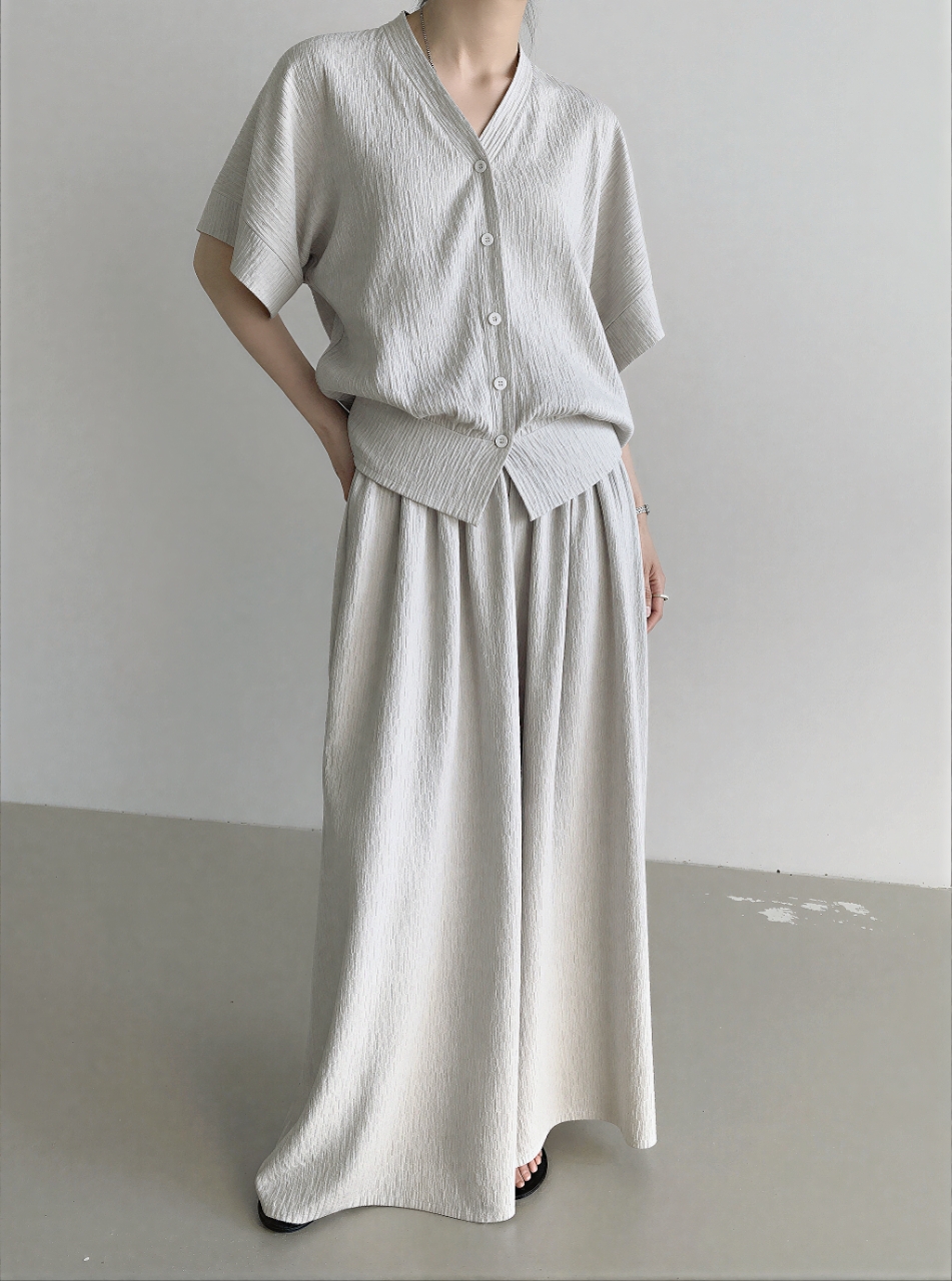 Cozy Flow Pleated Lounge Set - 코지 플로우 플리츠 라운지 세트