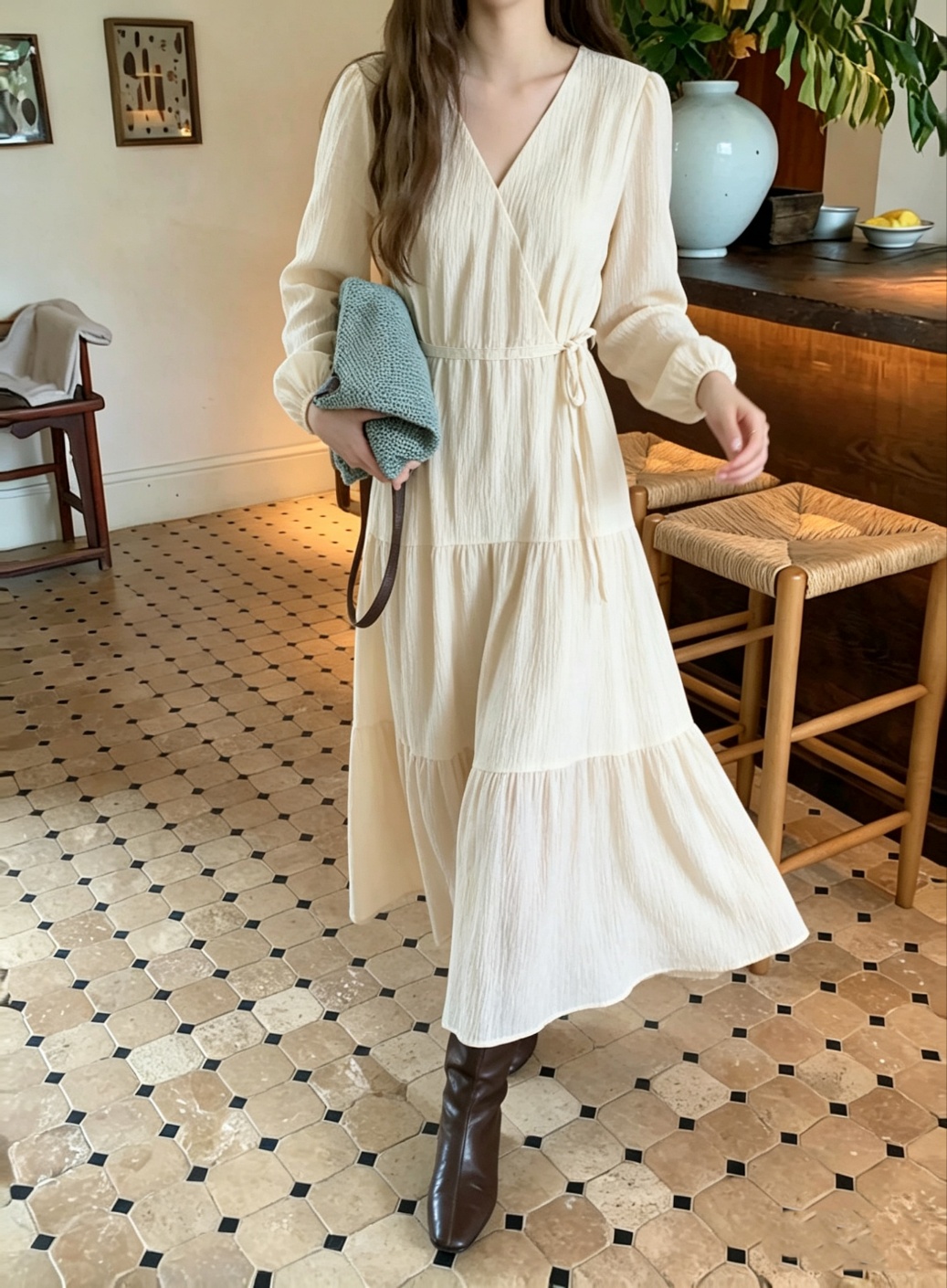 Cozy Wrap Maxi Dress - 코지 랩 맥시 원피스