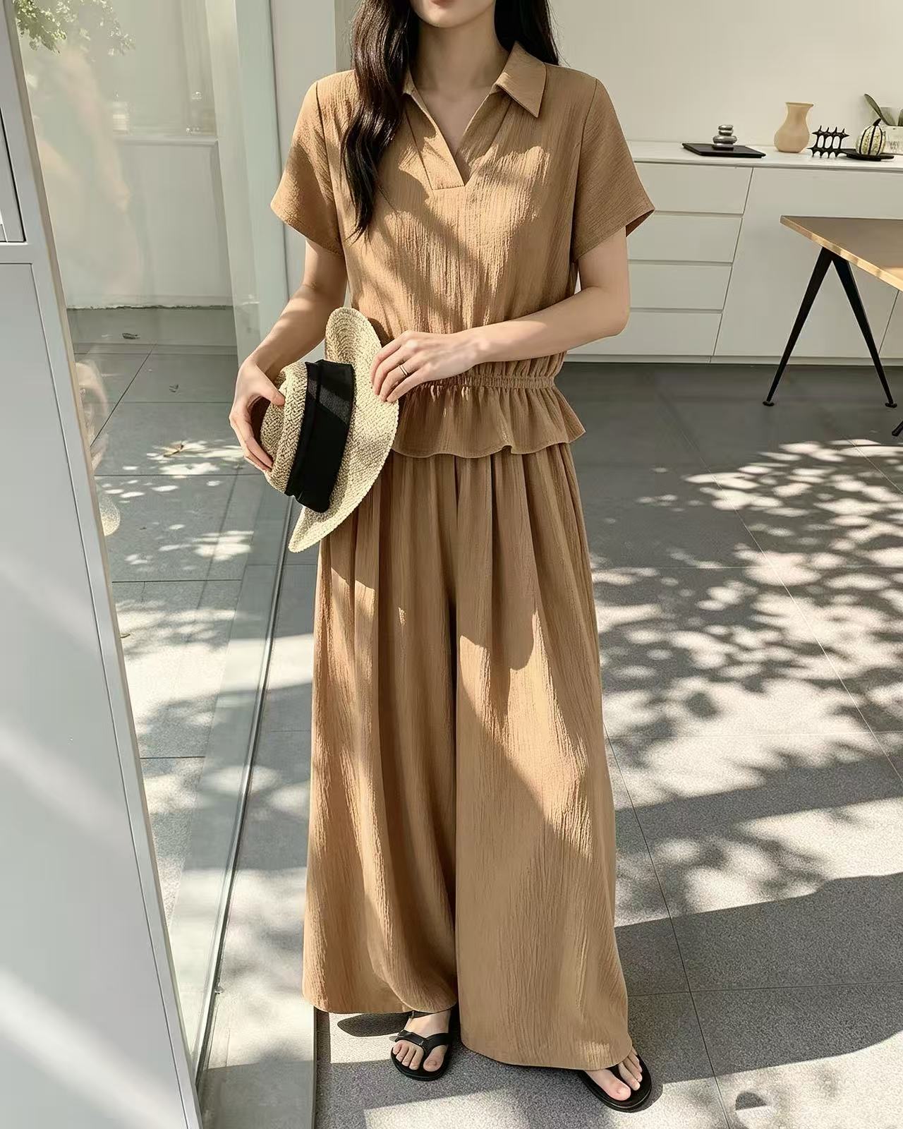 Relax Mood Wide Pants Set - 릴렉스 무드 와이드 팬츠 세트