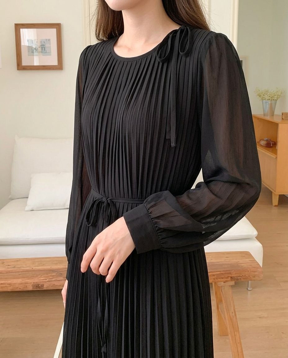 Misty Pleats Long Dress - 미스티 플리츠 롱 드레스