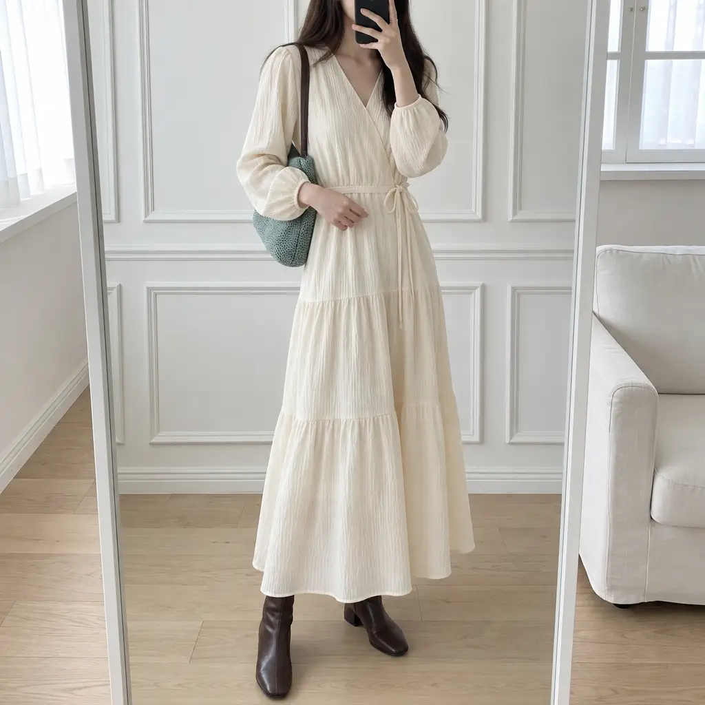 Cozy Wrap Maxi Dress - 코지 랩 맥시 원피스