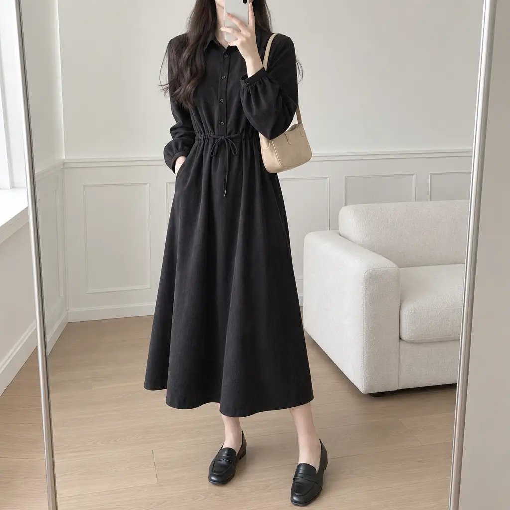 Maple Corduroy Shirt Dress - 메이플 코듀로이 셔츠 원피스
