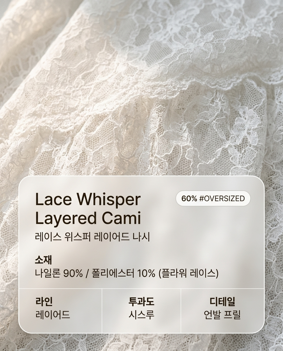 Lace Whisper Layered Cami - 레이스 위스퍼 레이어드 나시