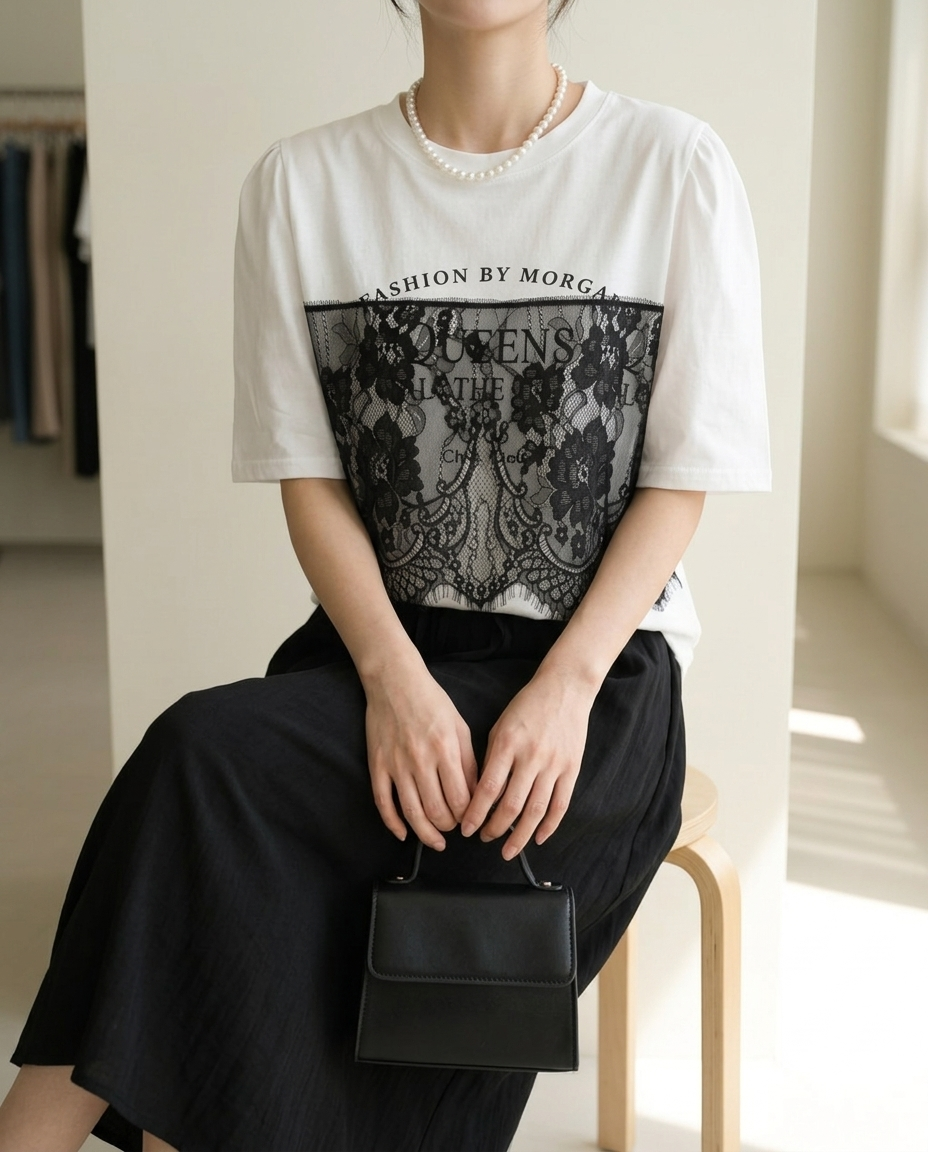 퀸스 레이스 티 - Queens Lace Tee