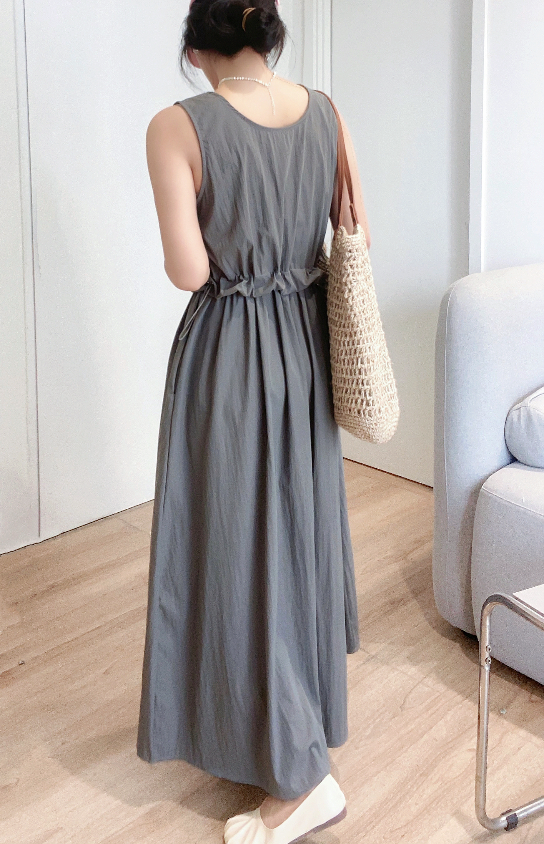 Soft Shirring Sleeveless Dress - 소프트 셔링 슬리브리스 원피스 🤍