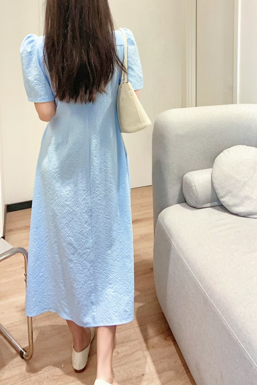 Soft Square Neck Flare Dress - 소프트 스퀘어넥 플레어 원피스