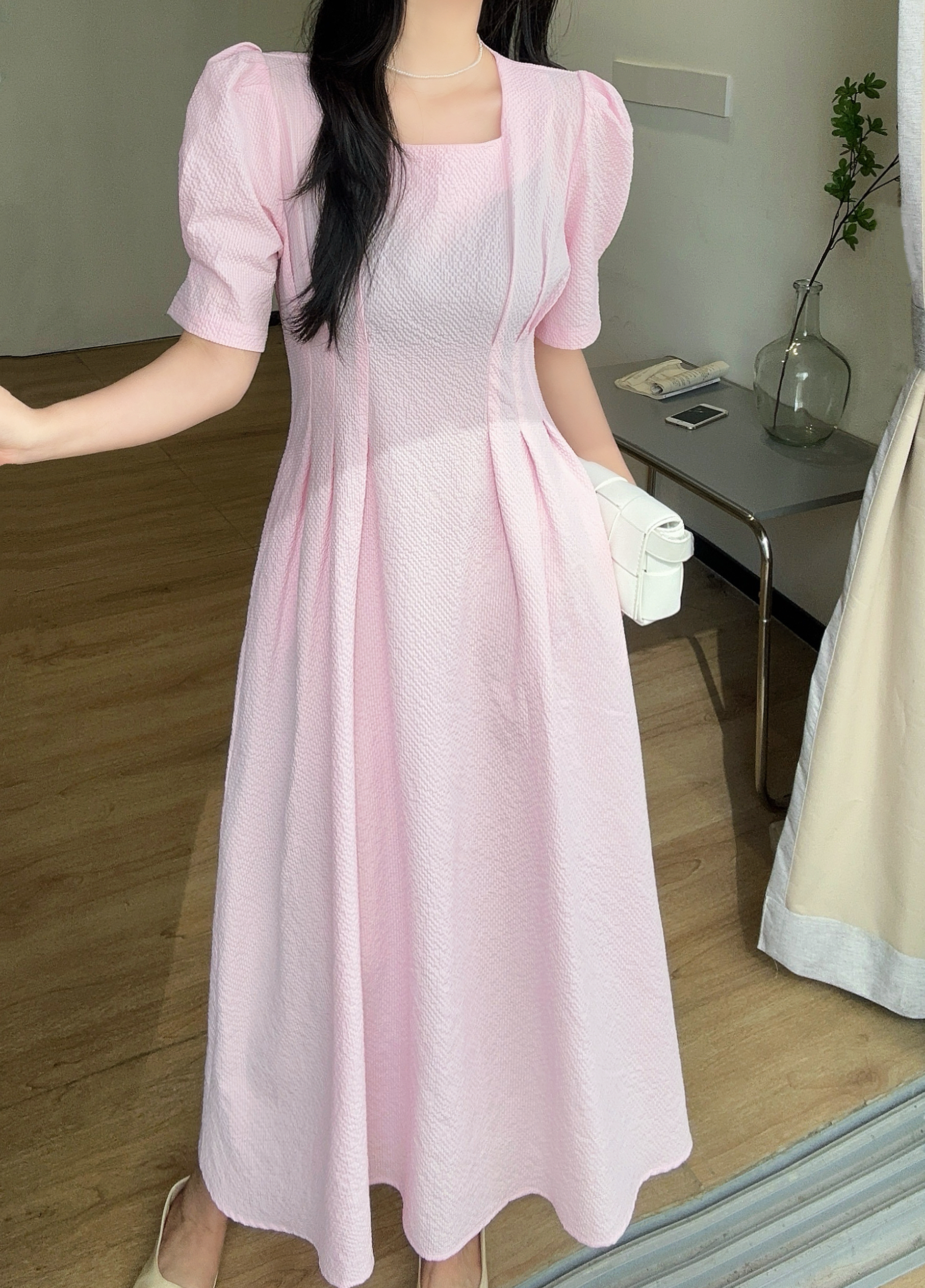 Cloud Garden Square Neck Dress - 클라우드 가든 스퀘어넥 원피스
