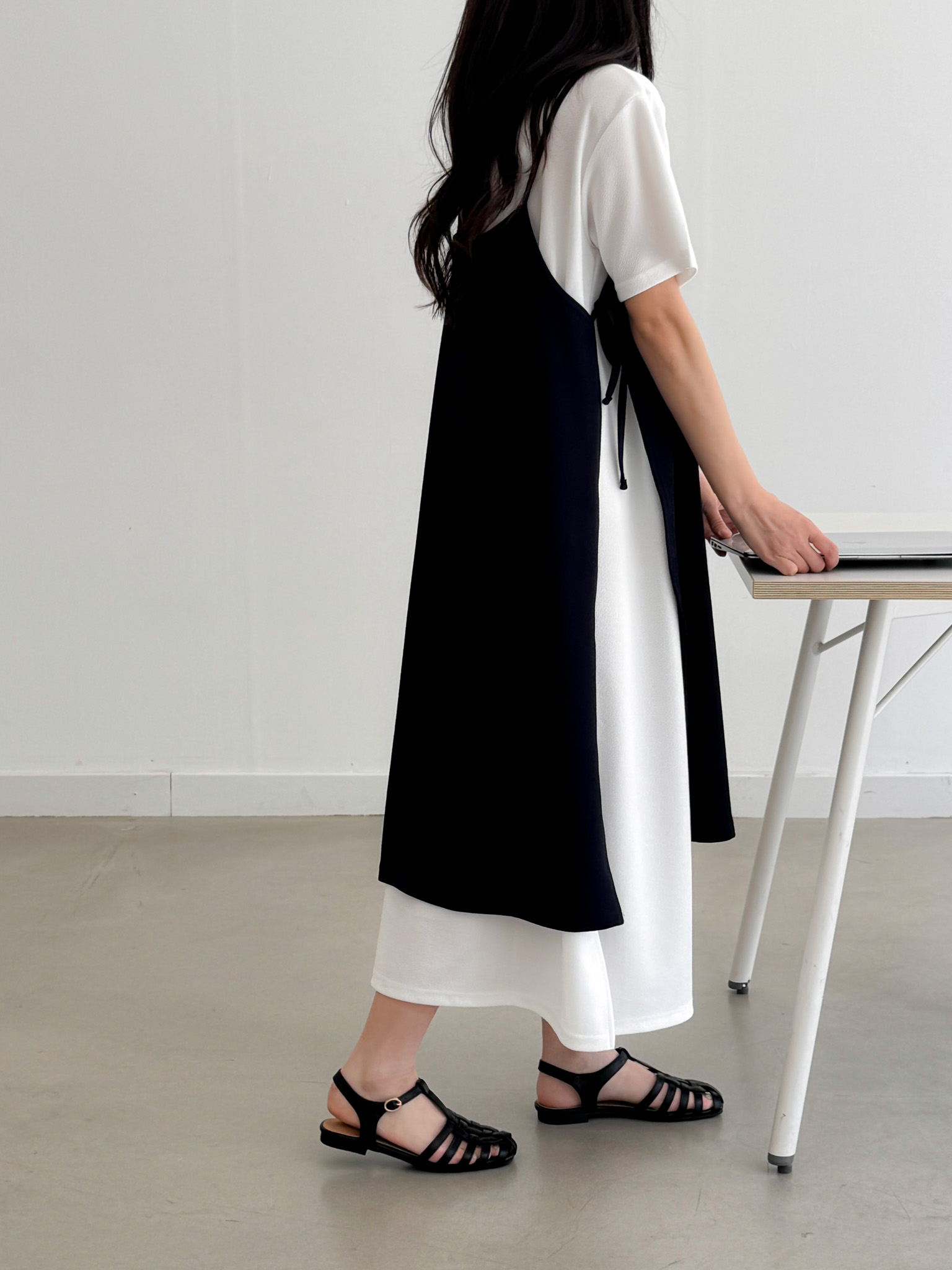Simple Chic Strap Layer Dress - 심플 시크 스트랩 레이어 드레스