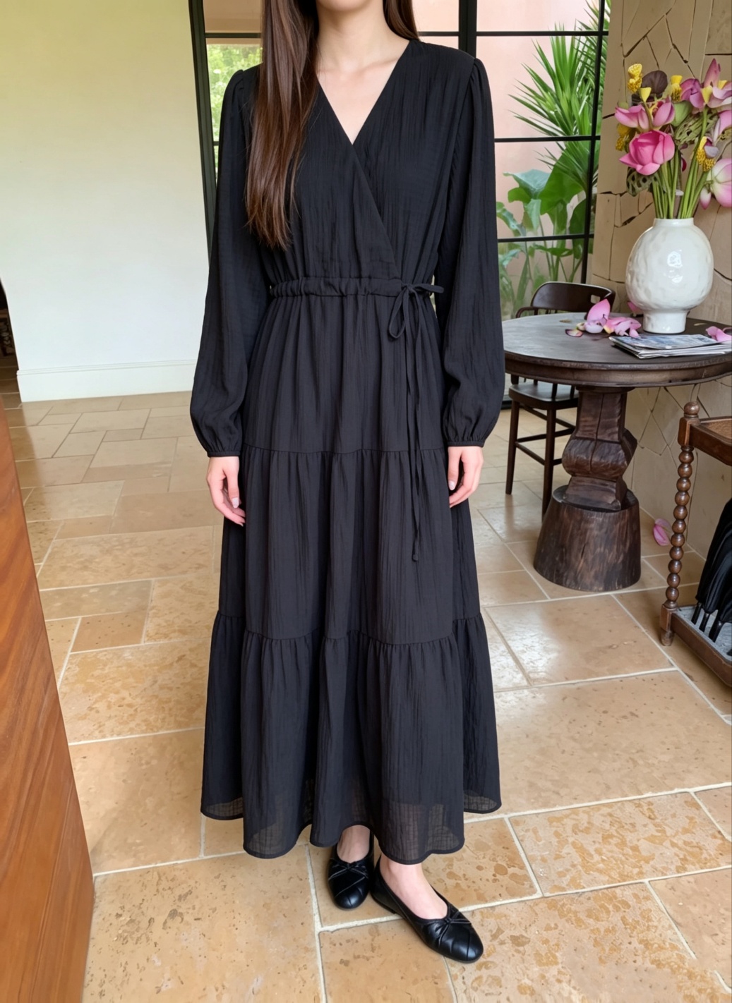 Cozy Wrap Maxi Dress - 코지 랩 맥시 원피스
